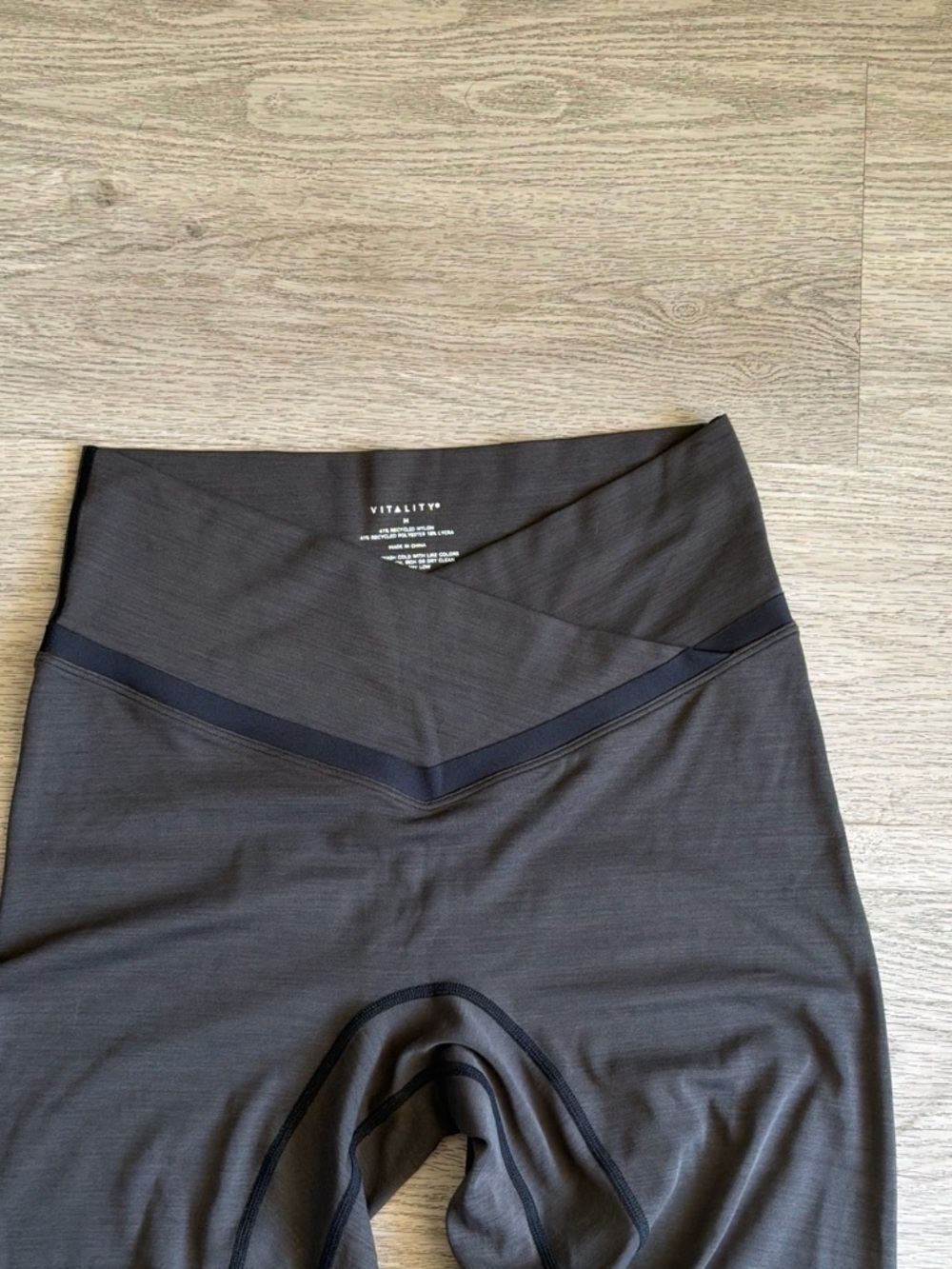 Vitality® Black High-Waist Seam Detail Leggings